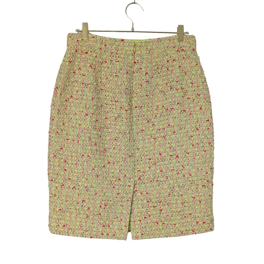 J.Crew No. 2 Pencil Skirt Size 12 Neon Yellow Pink Tweed Style Knee‎ Length - Picture 4 of 8